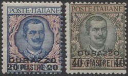 Durazzo 1909/11 Levante, francobolli d'Italia soprastampati, 8 valori ...