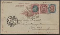 1892 cartolina postale da 10 C. con interessante e curiosa ...