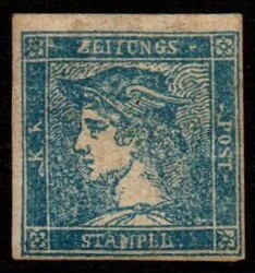 Lombardo Veneto 1854/57 francobolli per giornali, Mercurio azzurro e ...