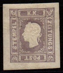 Lombardo Veneto 1858 francobolli per giornali, 1,05 S. lilla grigio, ...