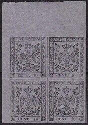 Modena 1853 segnatasse per giornali, 10 C. grigio lillaceo, in ...