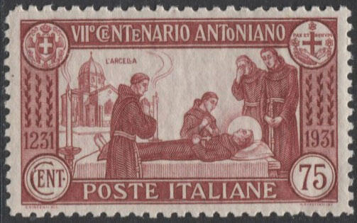 Regno 1928 Filiberto, 20 L. non dentellato e con fondo spostato, ...