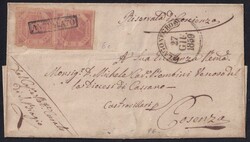 2 gr. rosa brunastro n. 5c: 2 es. ben marginati su lettera da ...