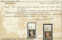 MANTOVA - 1,90 lire su 10 c. bruno n. 12, splendido b.d.f. in alto. ...