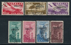 Sovrastampati su una sola riga, serie cpl. P.A. n. 20/26. (325)