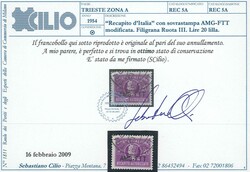 Recapito Autorizzato 20 lire con sovr. modificata, n. 5A (cert. ...
