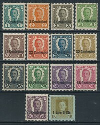 Sovrastampati, serie cpl. non emessa n. 20/33. (350)