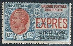 Espresso 1,20 lire sovr. n. 2, fresco e ben dentellato. (1500)