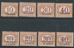 Segnatasse sovr., serie cpl. n. 1/4 + 9/12. (475)