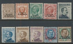 TRIPOLI DI BARBERIA - Sovrastampati, serie cpl. n. 1/10 (AD). (1900)