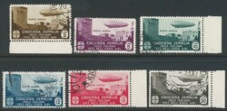 Zeppelin, serie cpl. P.A. n. 22/7, nitidi annulli originali (GO). ...