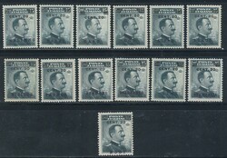 20 SU 15 C. NERO - Giro completo dei n. 8 delle 13 isole. (1096)