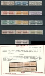 Pacchi Postali "Nodo di Savoia" sovr., serie cpl. n. 9/21 (cert. ...