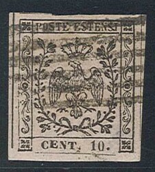 10 c. rosa con punto n. 9, ben marginato. (600)