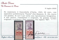 50 c. "Tantal" n. 18 ben dentellato, buona centratura (cert. R. ...