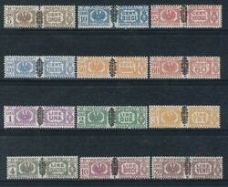 Pacchi Postali sovr. al centro, serie cpl. n. 48/59. (450)