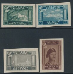 Vittorie Polacche, serie cpl. non dentellata n. 5A/8A, ben marginata. ...