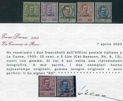 Sovrastampati, serie cpl. n. 3/13 (cert. R. Diena). (4500)