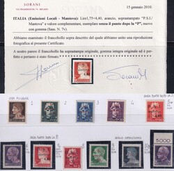 MANTOVA - Serie completa di 11 valori sovrastampati, n. 1/11. Tre ...