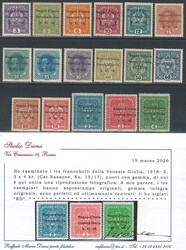 Sovrastampati, serie cpl. n. 1/17 fresca e ben dentellata, rara (GO, ...