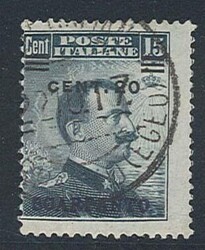 SCARPANTO - 20 su 15 c. n. 8a, con sovrastampa fortemente spostata in ...