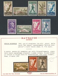 AFRICA ORIENTALE - Sovrastampati, serie cpl. n. 1/9, fresca e ben ...