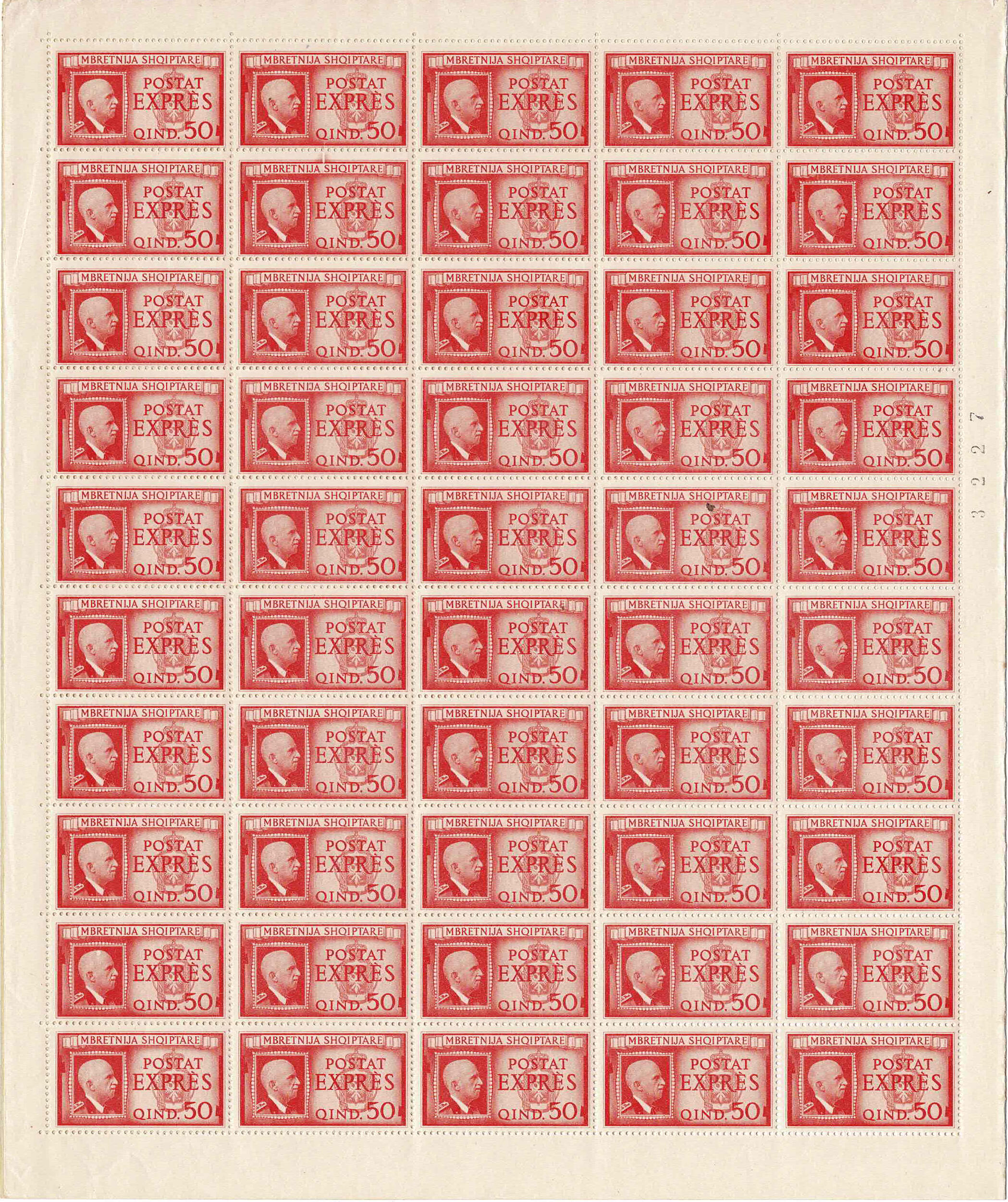 1940 - Effige del Re, Ex n° 1/ 2, in splendidi fogli doppi di 50 ...