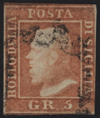 1859 - 5 Grana vermiglio II tavola, n° 11, buonissimo/ottimo, con ...