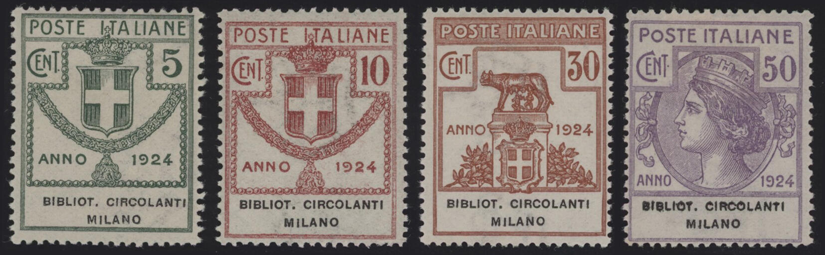 Enti Semistatali 1924 - Bibliot. Circolanti Milano, SS n° 13/16, ...
