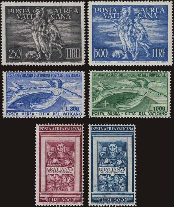 Posta Aerea 1948 - Posta Aerea Tobia, Graziano e UPU, PA n° 16/21, ...