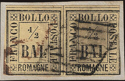 1859 - 1/2 baj giallo paglia, n° 1, ottimo, con annullo originale, ...