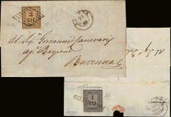 1859 - 1 e 2 baj, n° 2 e 3, ottimi/eccellenti, isolati su due ...
