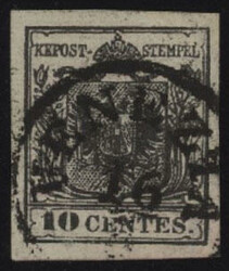 §1850 - 10 cent. nero intenso#, n° 2d, ottimo, usato