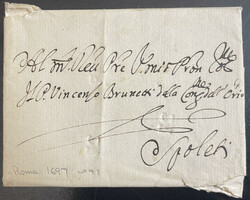 §1699 - Lettera da Roma per Spoleto#, sul fronte l'impronta a secco ...