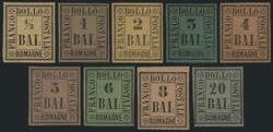 §1859 - Serie completa# n° 1/9, ottima/eccellente, 1 e 5 baj con ...