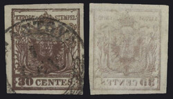 §1850 - 30 cent. I tipo con decalco leggermente spostato rispetto il ...