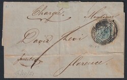 §1851 - 45 cent. I tipo#, n° 10, ottimo su lettera di ...