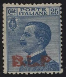 §1923 - 25 cent. III tipo#, BLP n° 16C, ottimo, sovrastampa rossa, ...