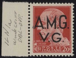 §1945 - 20 cent. AMG-VG,# n° 5e (ea), con doppia sovrastampa la ...