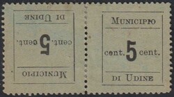 §1918 - Municipio di Udine 5 cent.#, n° 1c, splendida coppia ...