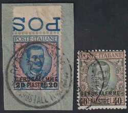§1909 - Sovrastampa 20 p. su 5 Lire e 10 p. su 10 Lire Floreale#, ...