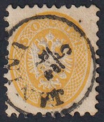 §1864 - 2 soldi giallo di Lombardo Veneto# §usato nel Levante# a ...