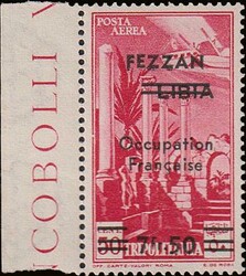 §1943 - Occupazione francese, sovrastampato, 7,50 Fr. su 50 cent#., ...