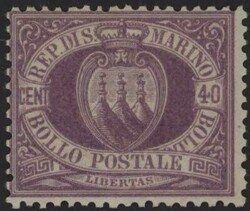 §1877 - Stemma 40 cent. lilla#, n° 7, ottimo, molto fresco e di ...