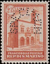 §1932 - Palazzetto 2,75 Lire stampato in arancio anzichè violetto, ...