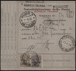 §1926 - 40 b. su 50 cent. violetto e 2 Lire bruno,# SxV n. 3+11, ...
