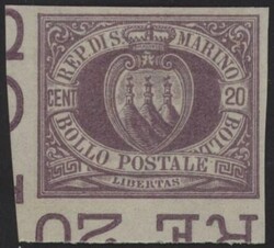 §1894 - 20 cent.#, P n° 29, ottima prova non dentellata e non ...