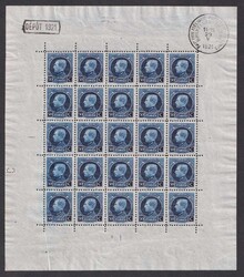 §1921 - Belgio - Re Alberto I 50 cent. azzurro scuro, #n° 187a, in ...