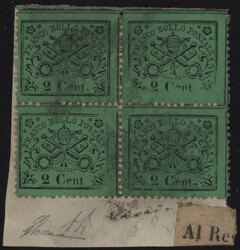 §1868 - 2 centesimi verde chiaro#, n° 22 + 22da, eccellente ...