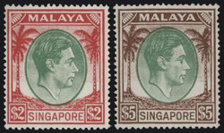 §1948 - SINGAPORE - Giorgio VI#, n° 16/30, MLH, alto valore 5 $ MNH ...